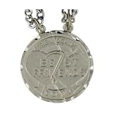 Best Friends 2-piece Break Apart Heart Diamond Cut Silver Tone Charm Two 20steel Necklace