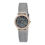 Image of Skagen Designs Ladies Quartz Watch with Black Dial Analogue Display and Grey Stainless Steel Strap 108SRM