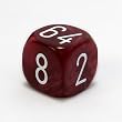 30mm Pearl Doubling Cube, Burgundy with White