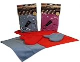 Kitchen & Housewares : Micro Fibre Cloth & Mitt Set - Mixed colours