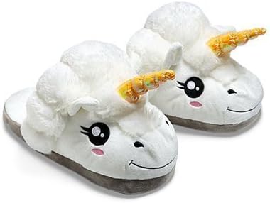 Cute Gifts Plush Unicorn Slippers for Grown Ups(Average size fits most) White, OneSize by Cute Gifts