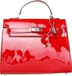 Borsa Kelly in Pelle Rossa Verniciata