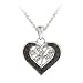 Sterling Silver Black-Diamond Heart Pendant Necklace