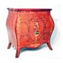 Bombay Chest - Three Drawer Dresser (Red) (28"H x 28"W x 17"D)