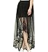 Shawhuaa Womens Boho Chiffon Lace High Low Asymmetrical Long Maxi Skirt
