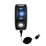 Retractable USB Cable for the Samsung Yepp YP-T9 1GB with Power Hot Sync and Charge capabilities - Gomadic Brand w/ TipExchange Technology