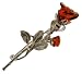 Helena Langevin - 399BR01K - Broche Rose - Femme - Argent 925/1000 - Ambre Cognac