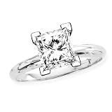 0.23 ct. F - VS2 Princess Cut Diamond Solitaire Engagement Ring (White or Yellow Gold)