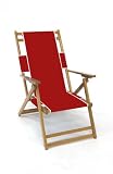 Heavy Duty Wood Beach Chair No Foot Rest - Burgundy