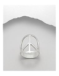 Peace Symbol Ring In 92.5 Sterling Silver