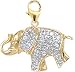 Jewelry : 14k Gold Diamond Elephant Charm (1/10 cttw)
