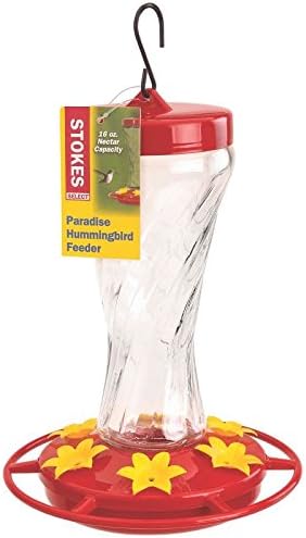 Hiatt 38231 Stokes Hummingbird Feeders, Glass -Paradise, Heavy Duty Construction 16Oz