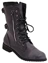 EyeCatchShoes - Womens Combat Army Style Flat Zip Military Boots