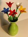 Mixed Colors Glass Flowers 10 Piece Set