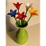 Mixed Colors Glass Flowers 10 Piece Set
