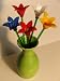 Mixed Colors Glass Flowers 10 Piece Set