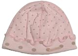 Mish Mish Light Pink Baby Beanie with Grey Dots One Size