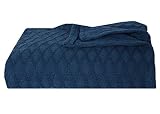 Eddie Bauer Lattice Cotton Blanket, Dusted Indigo, King