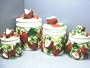 STRAWBERRY 3-D Canister Set of 4 Canisters NICE & NEW