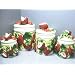 STRAWBERRY 3-D Canister Set of 4 Canisters NICE & NEW