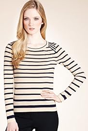 Autograph Cotton Blend Striped Jumper