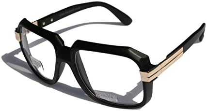 Matte Black Clear Lens Cazal Gazelle Style Sun Glasses Gold Metal Accents DMC