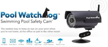 Pool WatchDog Swimming Pool Safety Alarm Alert Security System - Pools, Hot Tubs & Yard - WiFi Enabled Weatherproof Video Camera