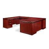 Americus Russet Mahogany Left Executive UDesk Russet Mahogany Finish