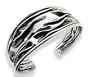 Wrinkled Unique Antiqued Crushed Can Sterling Silver Cuff Bracelet