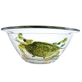 ArtisanStreet's Chesapeake Bay Crab On A Clear Glass Bowl. Hand Painted. One of a Kind and Signed by Artisan.