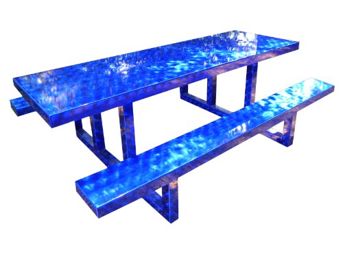 Ofab Custom Theme Tables 96-Inch Rectangle Picnic Table, Blue Translucent *** Lifetime Warranty ***
