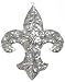 Antiqued Large Fleur De Lis Tin Christmas Ornaments 8"H Set / 6