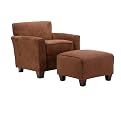 Bucktown Chair and Ottoman - Microfiber Dark Brown