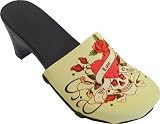 Onesole Women's Traveler Soft Step Skull Tattoo Clog Heels
