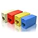 RJ45 8P8C Modular Network Inline Cat5e Ethernet Coupler(4 Pack) Latch Female Coupler 4 colors - Red/Yellow/Blue/Ivory
