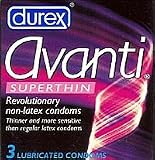 Durex Avanti Polyurethane Non-Latex Condoms 3 Pack