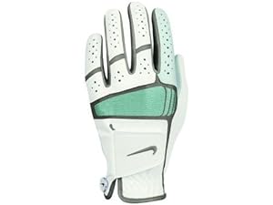 Nike Golf Women's Tech Xtreme IV Regular Left Hand Glove in White with Green Trim (Medium)