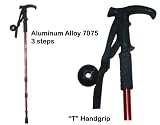 7075T Aluminium Anti-Shock Antishock Hiking Walking Trekking Pole Stick RED