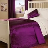 Passion Faux Silk King Size Bedspread in Mulberry