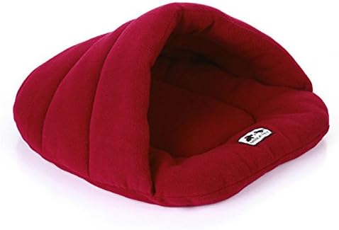 Small / Medium / Large Dog Cat Bed House Pet Cave Sleeping Bags Wine Red Lrage