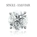 Mens 14k White Gold SINGLE Half-Pair Solitaire Diamond Stud Earring (HI, I, 0.30 carat)