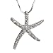 Silver and Crystal Starfish Pendant Necklace Fashion Jewelry