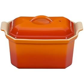 Le Creuset Heritage Stoneware Pate' Terrine with Press, FlameLe Creuset Heritage Stoneware Pate' Terrines