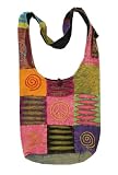 Hobo Hippie Ripped Razor Cut Stone Wash Peace Sign Shoulder Sling Crossdody Monk Bag Purse Nepal