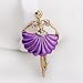 Romantic Time Scallop Selvedge Ballet Girl Dancing Brooch Pin