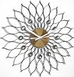 Contemporary Metal Vitra crystal ball clock in black sunflower design- Mid Century Modern