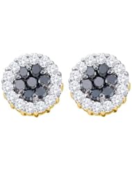 14KT Yellow Gold 1.48 CTW Diamond Flower Earrings