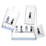 Avanti Lighthouses Bath Towel, White