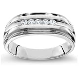 Comfort-Fit Men's Wedding Ring in 14k White Gold or Yellow Gold (H/I1, 1/5 ct. tw.)