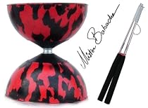 Mr Babache Medium Harlequin Diabolo Set Red/Black